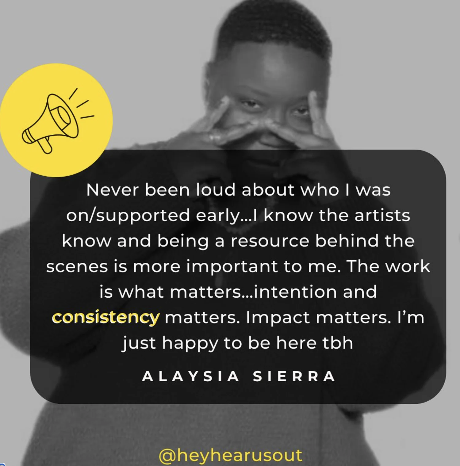 Social quote artwork for Hey Hear Us Out